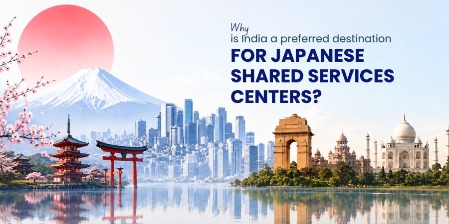 Why is India a preferred destination for Japanese shared services centers?