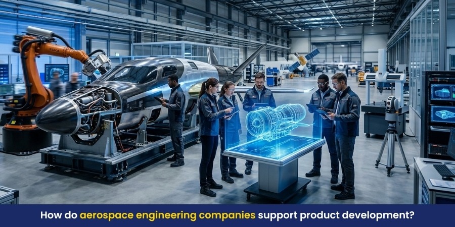 How do aerospace engineering companies support product development?